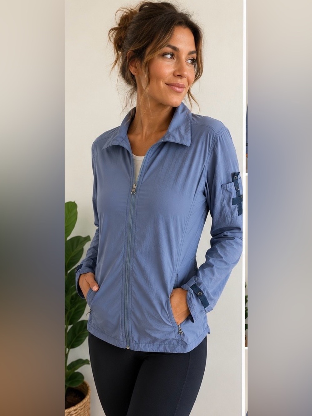 Mountain Hardwear Women’s 10 Lightweight Zip Up Jacket Blue Outdoor Sun Fishing